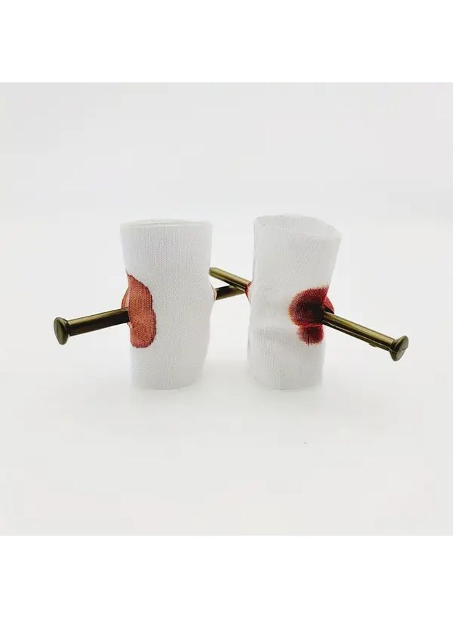 2Pcs Finger Nails Halloween Prank Toy Realistic Fake Blood with Band Aids For Horror Party Props - Image 4