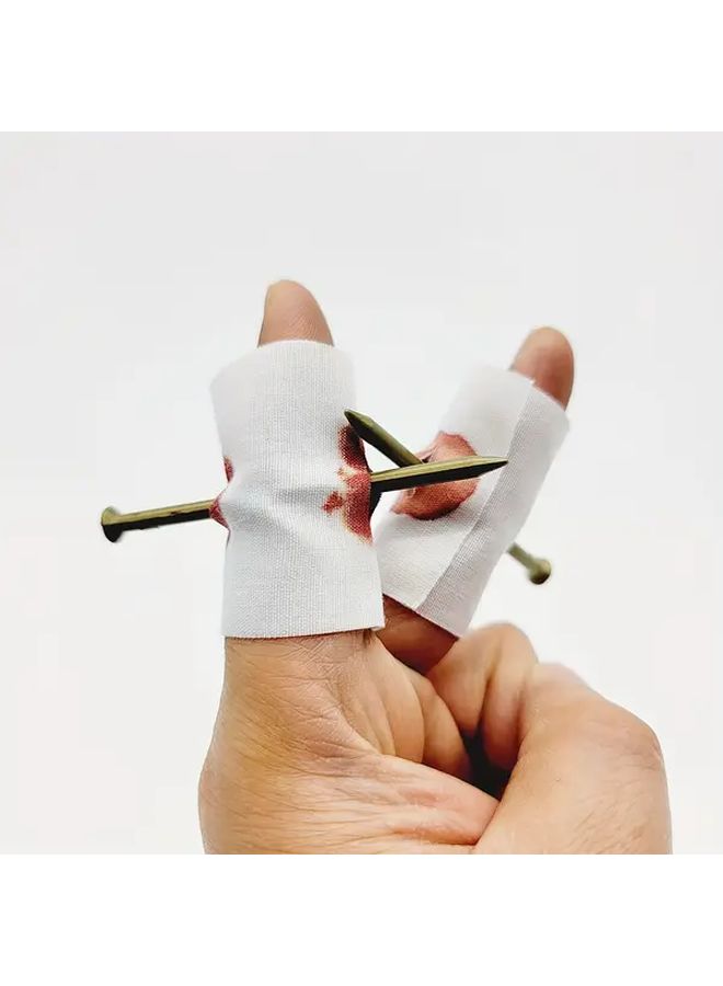 2Pcs Finger Nails Halloween Prank Toy Realistic Fake Blood with Band Aids For Horror Party Props - Image 5
