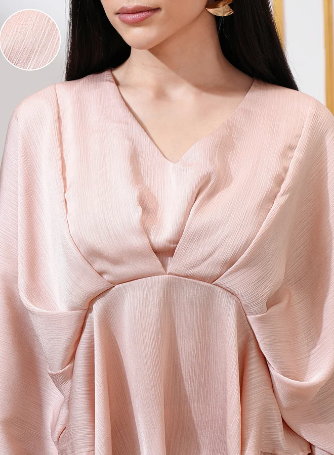 Vishudh Pleated Peplum Kaftan Top and Palazzo Co-Ords