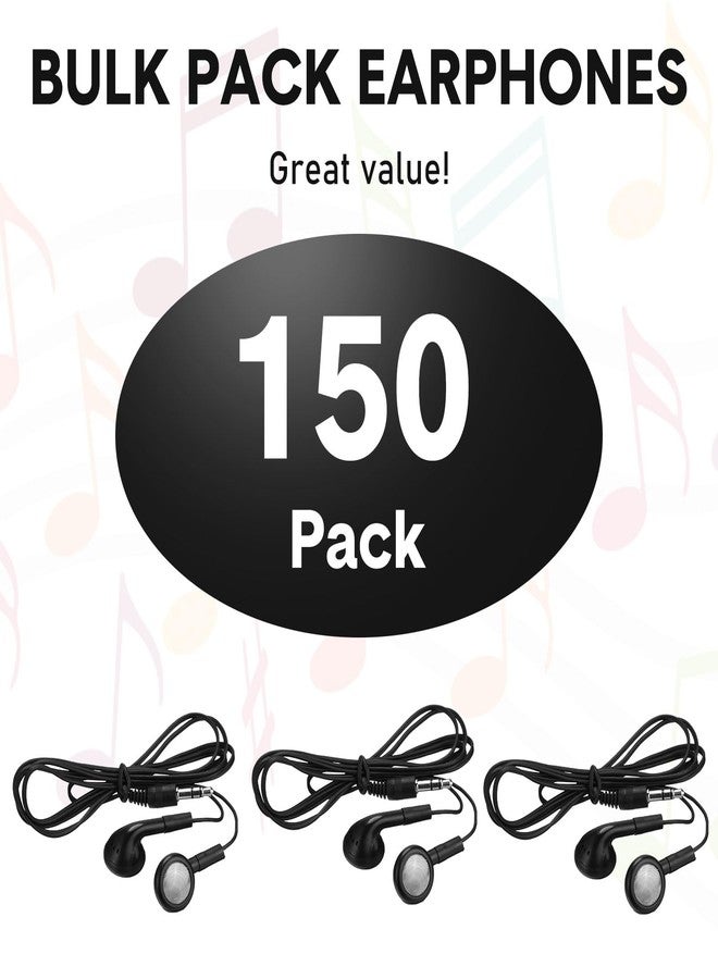 Konohan 150 Packs Earbuds Bulk Earphones with 3.5 mm Headphones Wired Ear Earbud Wired Earphone for Adult Teacher Office Home Computer Travel Library Individually Packed(Black) - Image 2