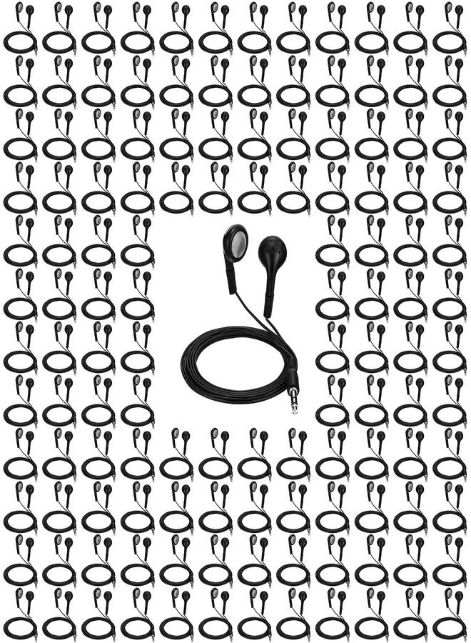 Konohan 150 Packs Earbuds Bulk Earphones with 3.5 mm Headphones Wired Ear Earbud Wired Earphone for Adult Teacher Office Home Computer Travel Library Individually Packed(Black) - Image 1