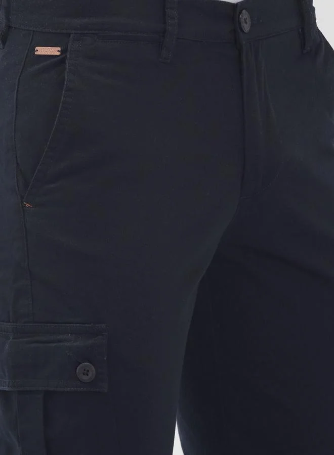 The Indian Garage Co  Men Navy Mid Rise Slim Fit Cargo Pants for Men | Best Price UAE