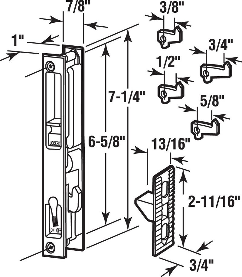 Prime-Line Prime-Line C 1033 Diecast Keyed Patio Sliding Door Handle Set for 1 In. to 1-1/8 In. Thick Sliding Glass Doors, Black (Single Pack)  - Image 2