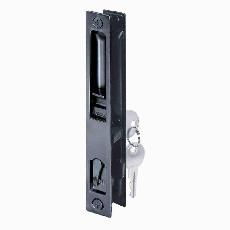 Prime-Line Prime-Line C 1033 Diecast Keyed Patio Sliding Door Handle Set for 1 In. to 1-1/8 In. Thick Sliding Glass Doors, Black (Single Pack)  - Image 1