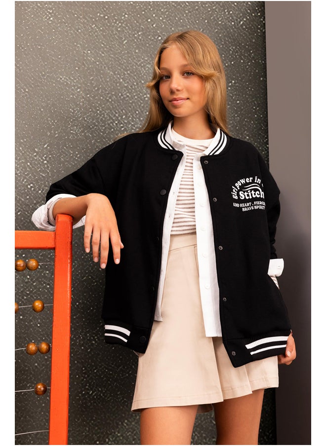 DeFacto Girl Knitted Oversize Fit Bomber Long Sleeve Cardigan  - Image 2