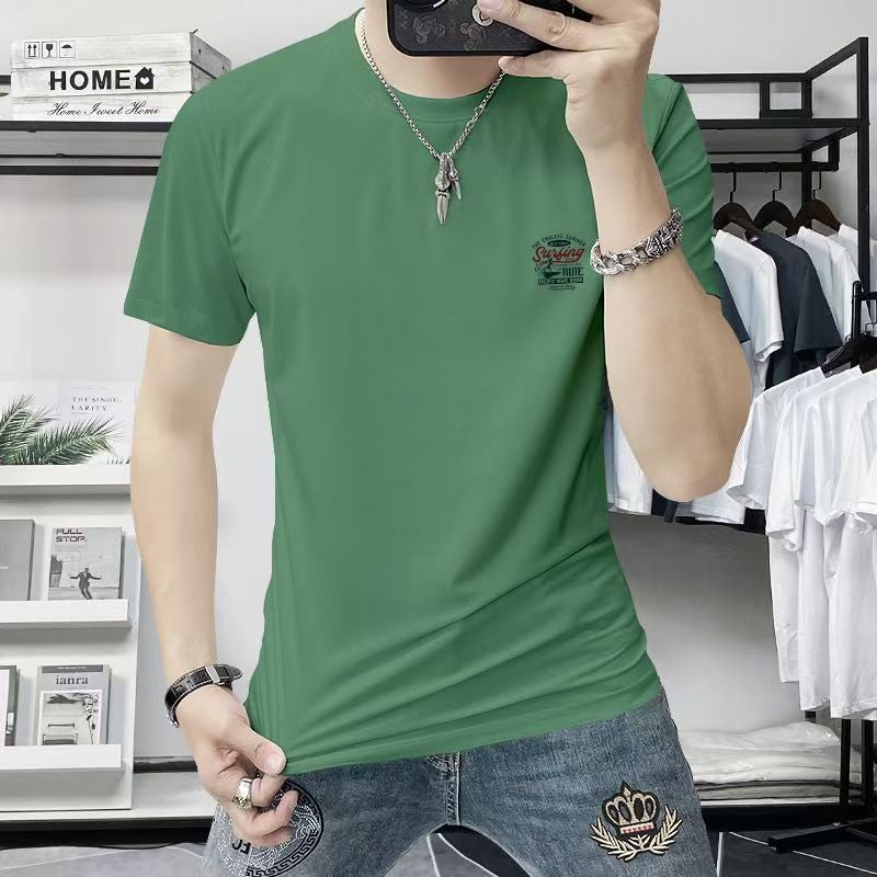Heavy Cotton Short-Sleeved T-Shirt Men'S And Women'S Trendy Brand Ins Loose Summer Casual Round Neck Printed T-Shirt Hong Kong-Style Trendy Top - Image 5