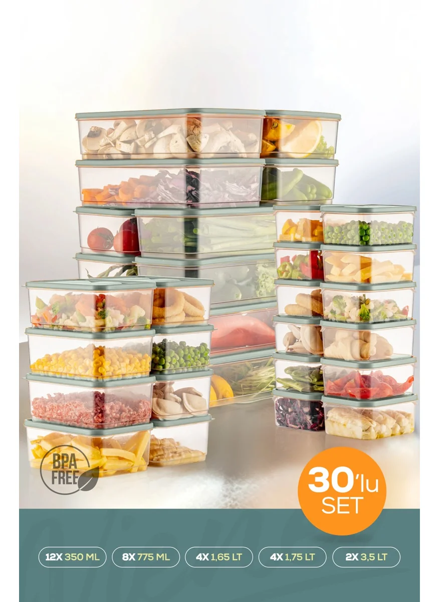 Vienev 30LU Refrigerator Organizer Microwaveable Freezer Storage Container Mint