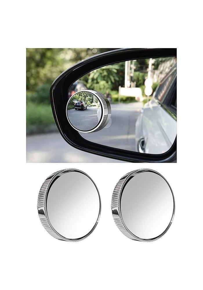 tewiaii 2 Pcs Blind Spot Car Mirror - Rainproof 360° Adjustable Visual Aid for Cars, SUVs, and Trucks (Silver) - Image 1