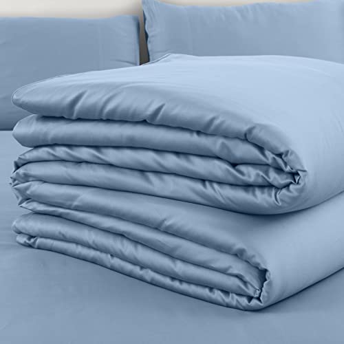 Spread Spain Madison Avenue Cotton Quilt Cover | 400 Thread Count Light Silky Sateen Sheets King Size Double Bed Quilt Cover with Zipper Closure | Soft Razai Cover - 90 x 108 inch - Citadel - Image 1
