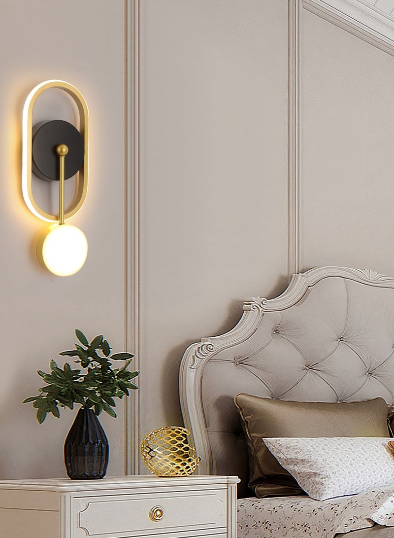 YATAI LIGHTING Modern Bedroom Wall Light, LED Classic Retro Gold Wall Lamp, Dimmable Acrylic Wall Light for Living Room,Hallway, Bedroom, Stairs,19W - Image 5