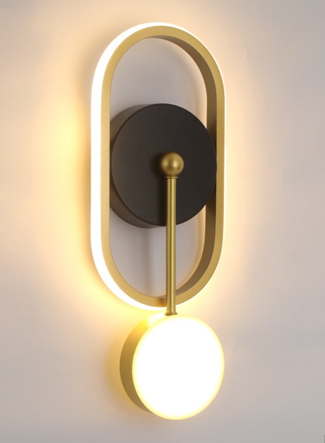 YATAI LIGHTING Modern Bedroom Wall Light, LED Classic Retro Gold Wall Lamp, Dimmable Acrylic Wall Light for Living Room,Hallway, Bedroom, Stairs,19W - Image 1
