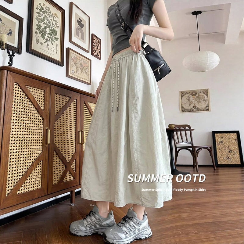 Women's Cargo A-Line Swing Midi Skirt Plus Size Summer Petite - Image 1