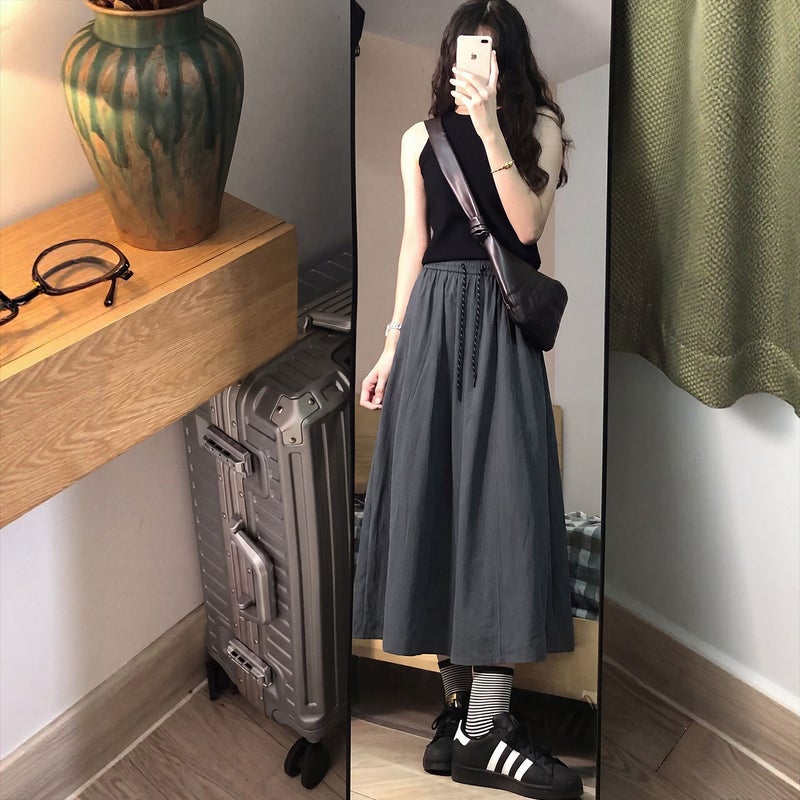 Women's Cargo A-Line Swing Midi Skirt Plus Size Summer Petite - Image 3