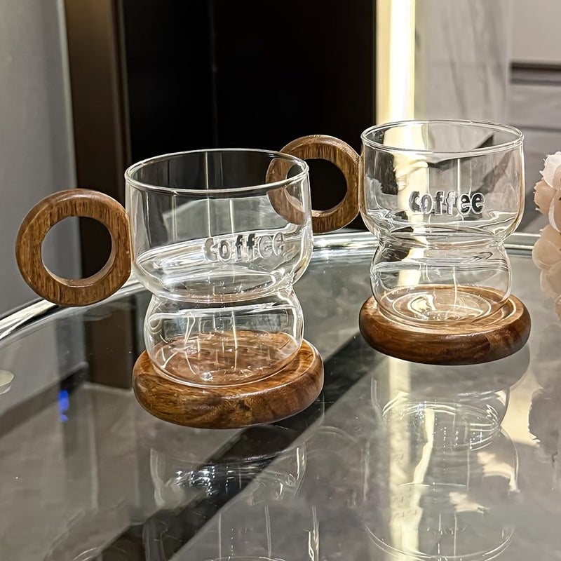 Transparent Glass Mug Cup Set For Coffee Juice Cold Drink - Image 1