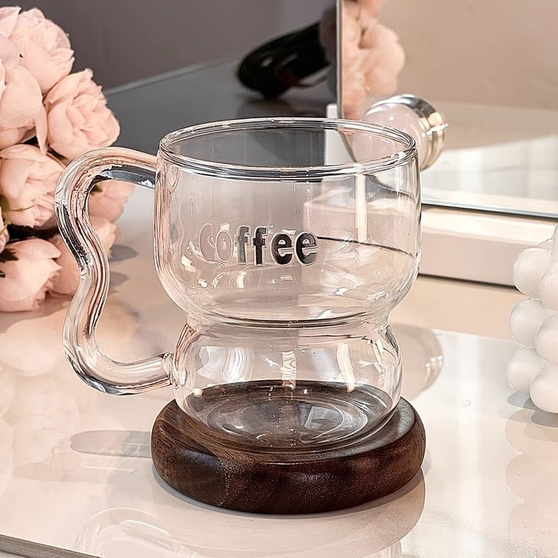 Transparent Glass Mug Cup Set For Coffee Juice Cold Drink - Image 5