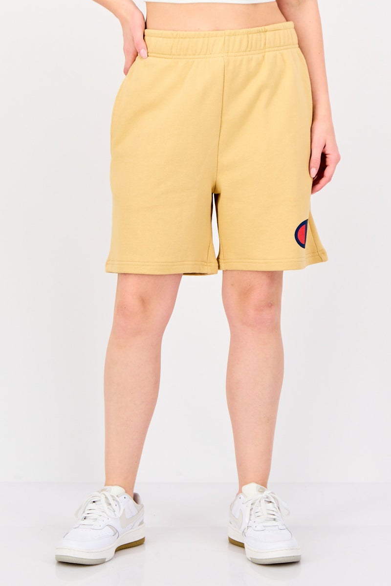 Champion Women Sportswear Fit Embroidered Logo Outdoor Shorts, Tan - Image 1