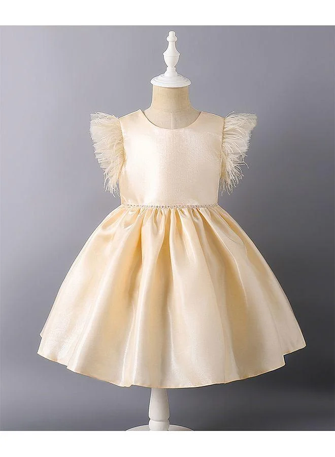 Mark & Mia Mark & Mia Solid Short Sleeves Dress - Champagne