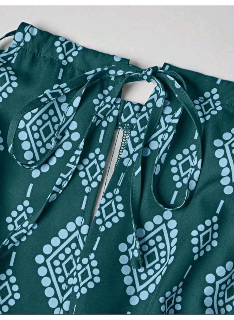 SHEIN Women's Floral Print Waist Crossed Wide Leg Jumpsuit, - Image 5