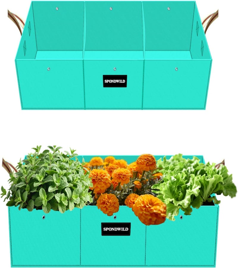 SPONDWILD 2 Pcs 10 Gallon Rectangle Grow Bags for Growing Potatoes, PE Pots Potato Pots Growing Containers Potato Planter Potato Planter for Growing Potatoes, Green - Image 1