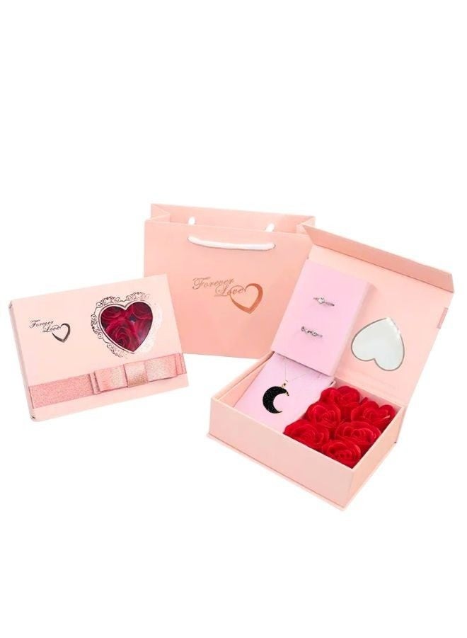 Fatio Romantic Valentine’s Day Gift Box with Black Moon Alloy Necklace – Elegant Jewelry Gift for Women - Image 1