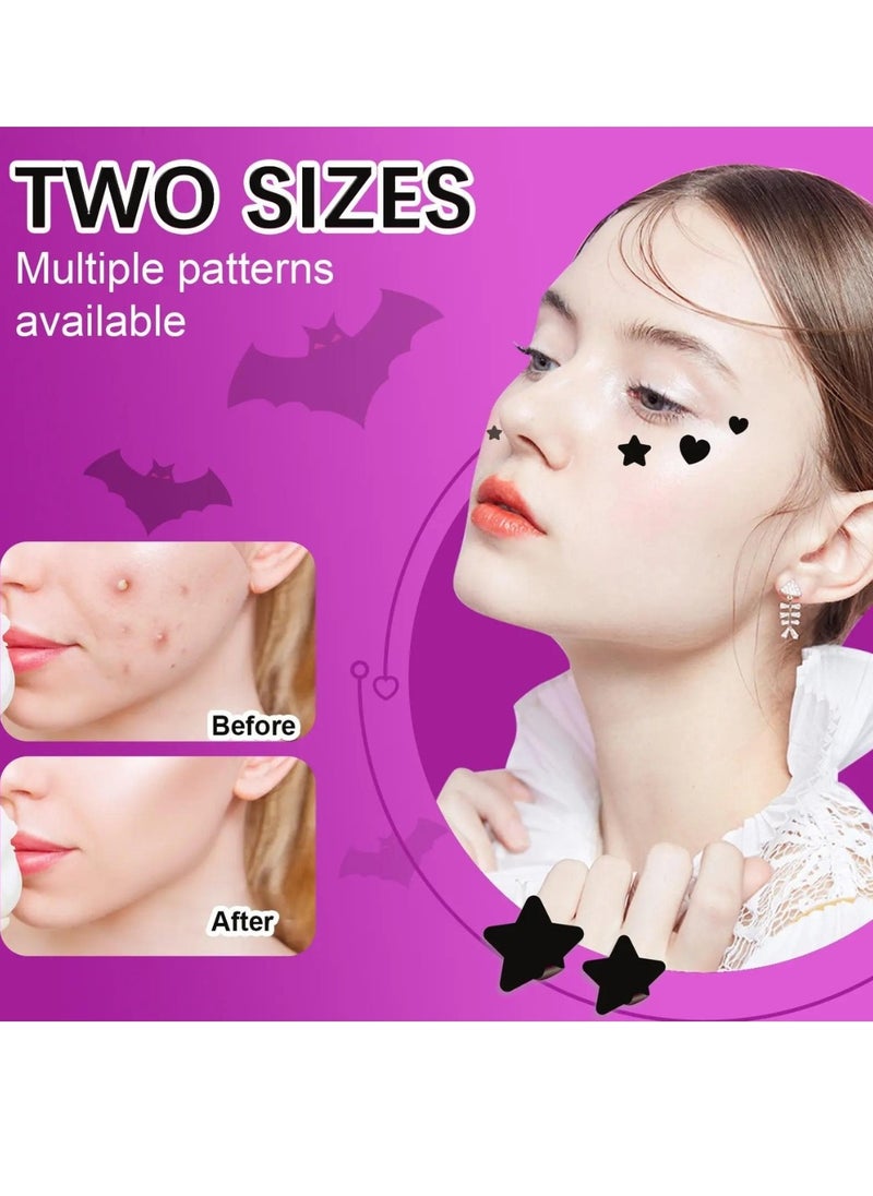 Elaimei 144 Pcs Acne Pimple Patches Star and Heart Shape Acne Patch Treatment with Hydrocolloid and Tea Tree Oil Star Face Pimple Patches Spot Cover Stickers Acne Healing Miracle Patches  - Image 2