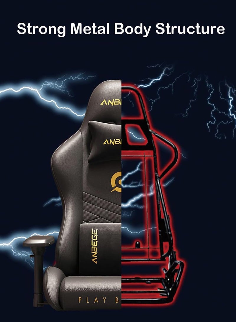 MONOGUE Gaming Chair Platinum Leather with Adjustable Hand Rest and Rocking Function - Ultimate Comfort for Gamers - Image 4