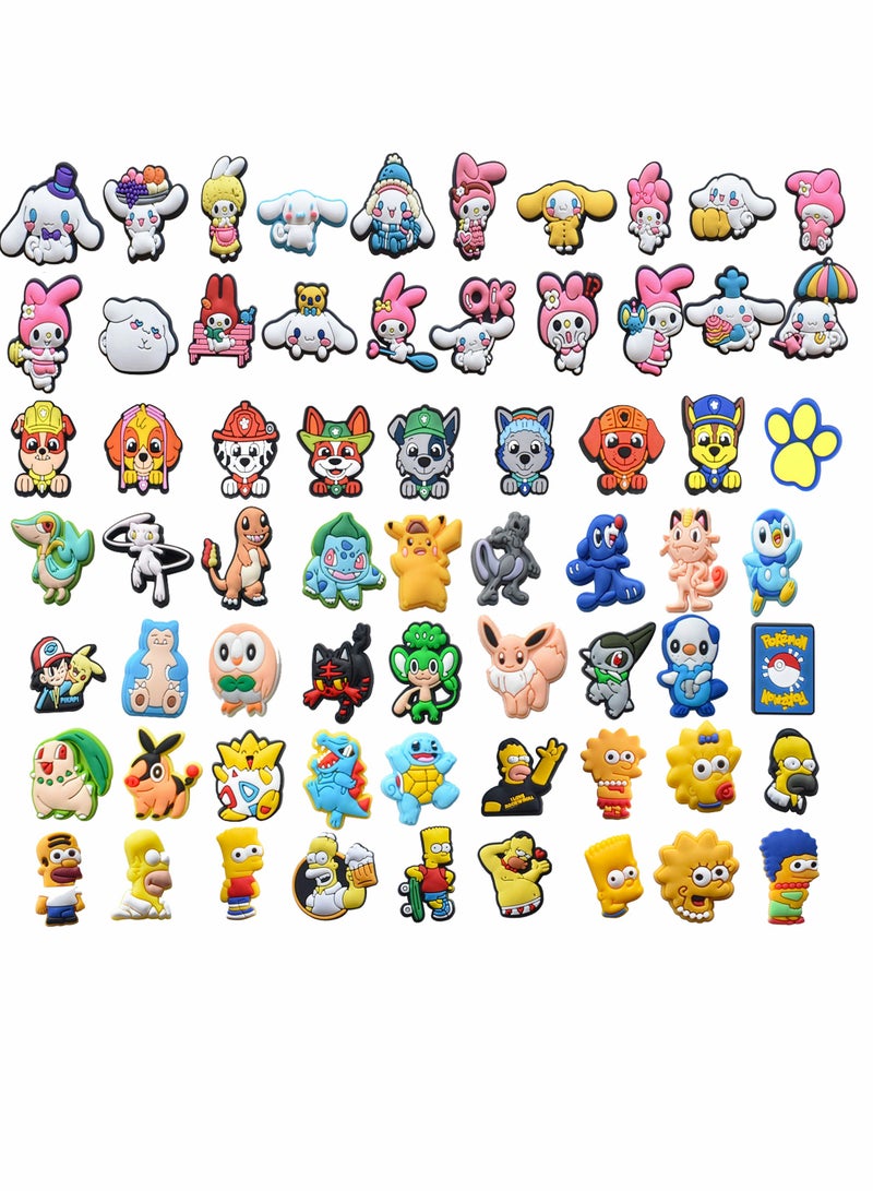 Zikra 65 Pcs Colorful Croc Charms - Fun Shoe Decoration Pins & Accessories for Kids & Adults - Image 1