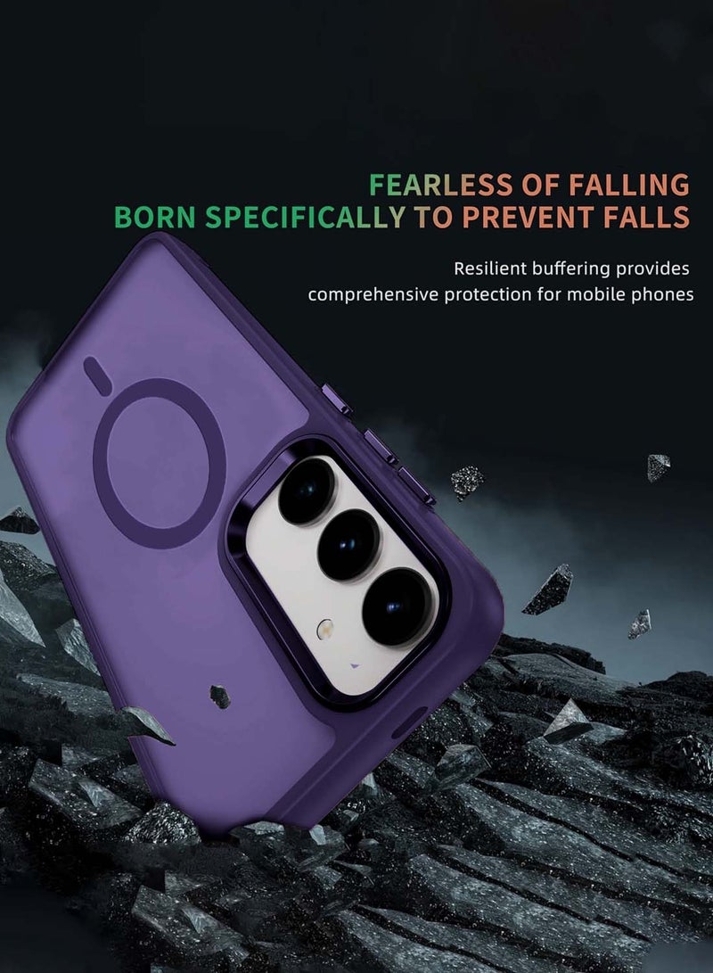 Wtech Samsung Galaxy S25 Plus / S25+ 2025 Hard Silicone Hybrid Translucent Slim Stylish Magnetic Magsafe Case Cover - Eggplant Purple - Image 2