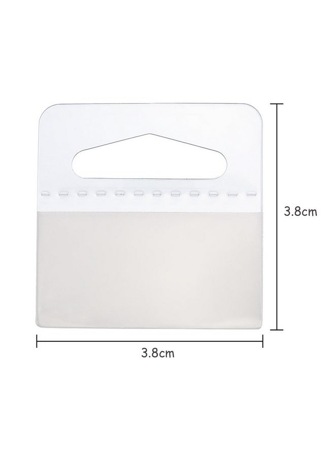 TecUnite - Adhesive Hanging Tags 1-1/2 By 1-1/2 Inch Slot Hole Display Hang Tabs Clear Plastic Hanging Tags Folding Tabs For Store Retail Display(300 Pieces) - Image 1