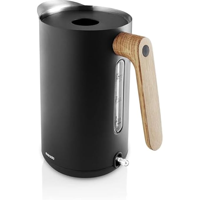 BS Eva Solo Nordic Kitchen Electric Kettle 15L  Stainless Steel  Oak Handle Cordless 360 Base Fast Boil DripFree Spout Scandinavian Design BpaFree Auto ShutOff Black - Image 5