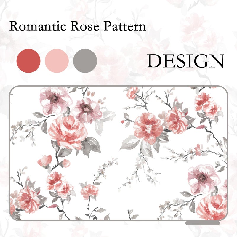 MEETSKY Floral Vintage Curtains 84 Inch Length Drapes with Grommet Top, Semi-Sheer Light Filtering Pink Rose Pattern Drapes for Bedroom Living Room, 2 Panels, Each 52 Inch Wide - Image 2