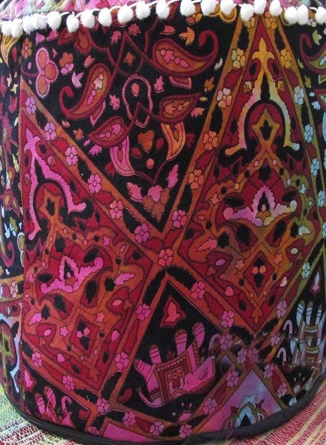 GDONLINE Decorative Mandala Floor Pillow Indian Floor Pouf Ottoman Cover Indian Patchwork Pouffe Foot Stool Mandala Round Pouf Cover Kids Bean Bag Case - Image 4