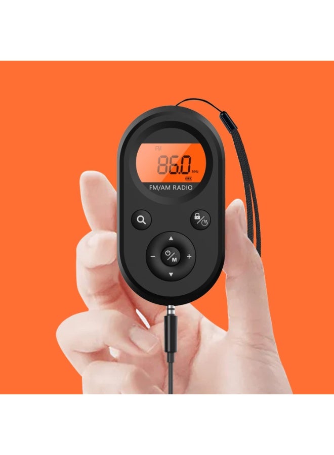 AM FM Portable Radio,Personal Pocket Radio Rechargeable with Best Reception,Long Battery Life,Stereo Earphone,Small Digital Transistor Radios for Hiking,Walking,Jogging - Image 1