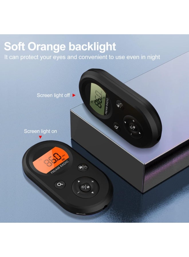 AM FM Portable Radio,Personal Pocket Radio Rechargeable with Best Reception,Long Battery Life,Stereo Earphone,Small Digital Transistor Radios for Hiking,Walking,Jogging - Image 3