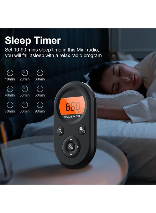 AM FM Portable Radio,Personal Pocket Radio Rechargeable with Best Reception,Long Battery Life,Stereo Earphone,Small Digital Transistor Radios for Hiking,Walking,Jogging - Image 2