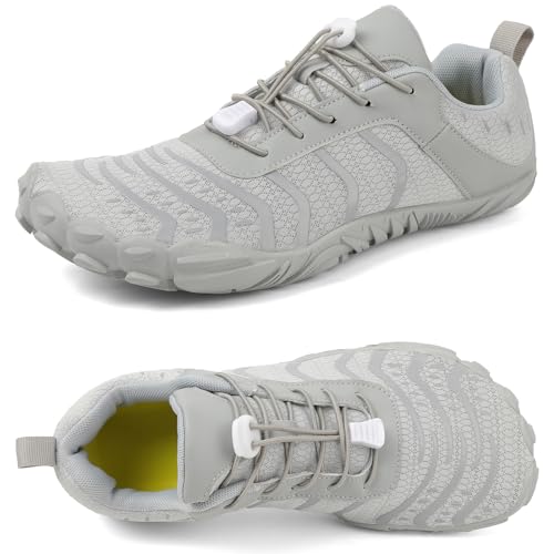 MIFAWA Barefoot Shoes Men Women Minimalist Shoes Zero Drop Workout Cross-Trainer Hiking Water Wide Toe Box Grounded Footwear Weightlifting Walking Grey - Image 1