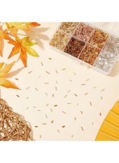 Generic 2120pcs 8 Styles Glass Bugle, Metallic Seed Beads 4mm 6mm Tube Craft Loose Spacer for Earrings Bracelets Necklaces Waist Chain Jewelry Making, Hole 1mm  - Image 5