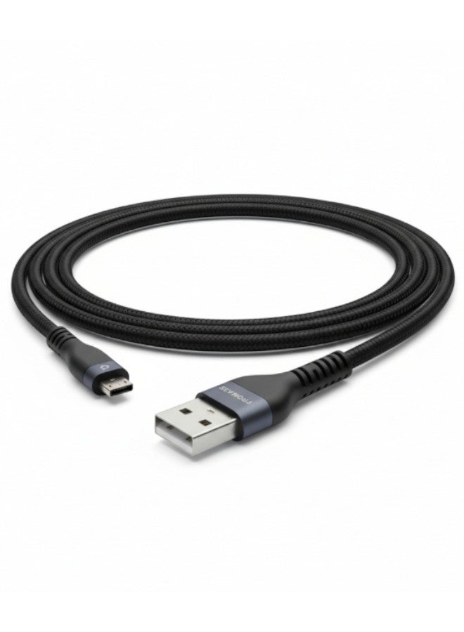 كيبل كار بلاي كيبل شاحن USB A الى مايكرو أصلي و بجودة عالية 2 متر, متوافق مع اجهزة الاندرويد و ايضاً يدعم شحن يد سوني 4 - Image 1
