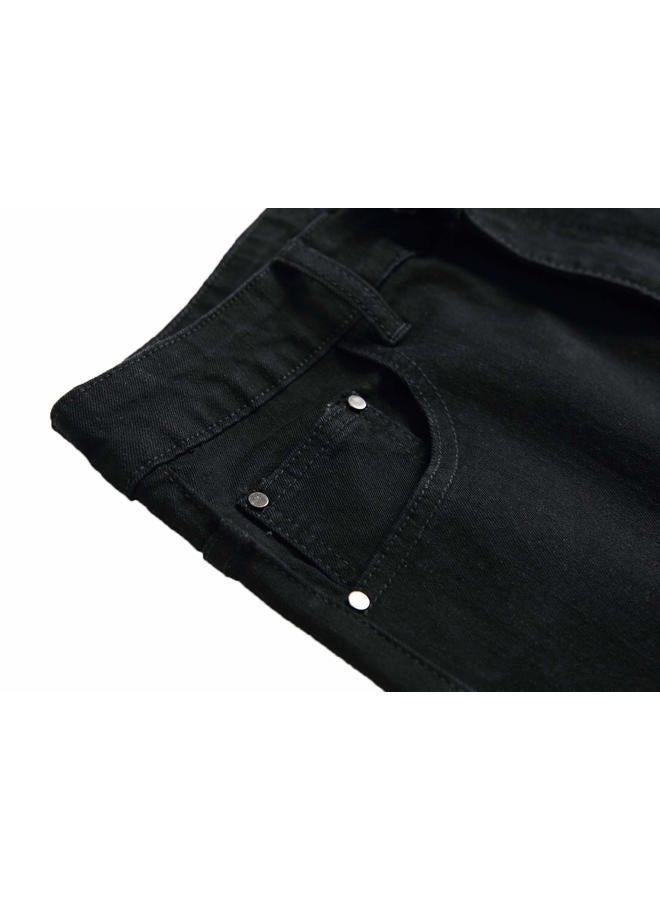 FREDD MARSHALL Men's Skinny Slim Fit Stretch Straight Leg Fashion Jeans Pants, Black, 31W x 31L - Image 3