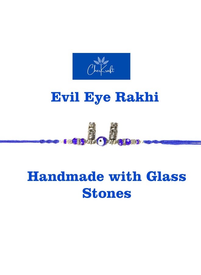 CHERKRAFT Rakhi for Brother Evil Eye Pack of 2 Design Rakhi for Small Bhai Bro Rakhi (Design 3)  - Image 4