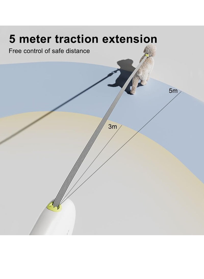 Excefore Retractable Dog Lead, 5M/16FT Flexible Roller Lead with Reflector Strap, 360° Carabiner Hook, One-Handed Brake, Pause, Lock, Supports Up to 25KG - Image 3