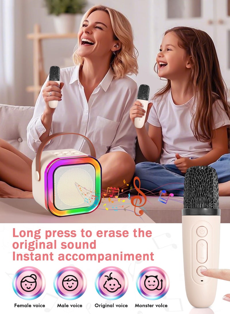URbazaar Karaoke Machine for Kids Adults, Portable Bluetooth Mini Karaoke Microphone Singing Speaker Karaoke Player with 2 Wireless Mic, Birthday Gifts for Girls Boys Family Home Party - Image 5