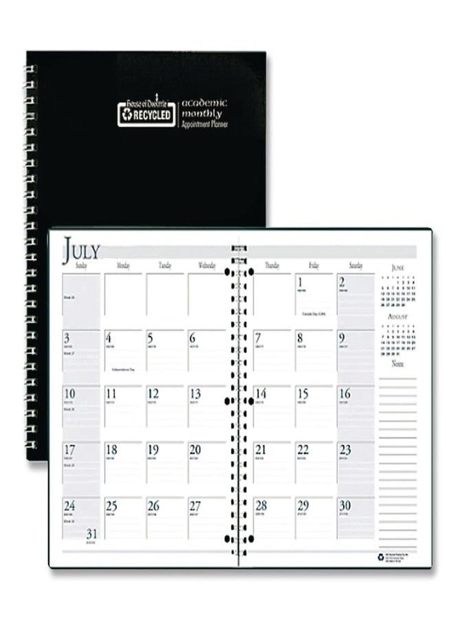 House of Doolittle 2025-2026 Academic Year Monthly Planner 8.5" x 11", Faux Leather Cover, Black (26302-26) - Image 1