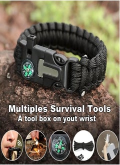 CHU DAI 8 in 1 Survival Paracord Bracelet Adjustable Gear Kit with Fire Starter, Bigger Compass, Survival Whistle, Perfect for Camping, Hiking, Fishing  - Image 3