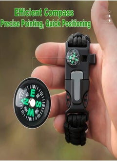 CHU DAI 8 in 1 Survival Paracord Bracelet Adjustable Gear Kit with Fire Starter, Bigger Compass, Survival Whistle, Perfect for Camping, Hiking, Fishing  - Image 4