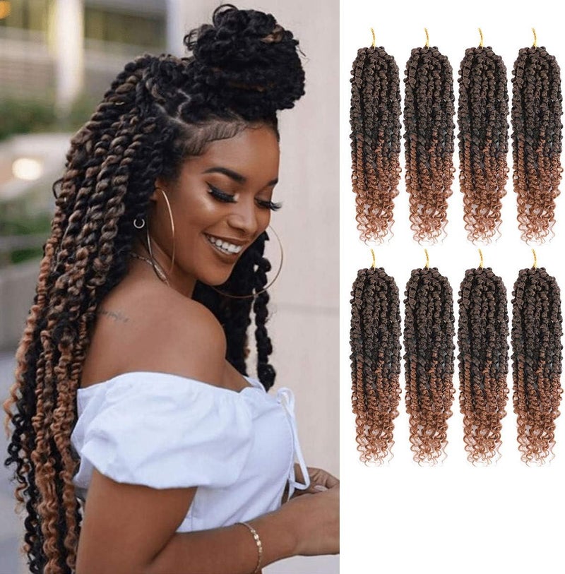 NAYOO Passion Twist Hair - 8 Packs 10 Inch Passion Twist Crochet Hair For Women, Crochet Pretwisted Curly Hair Passion Twists Synthetic Braiding Hair Extensions (10 Inch 8 Pack, T30) - Image 1