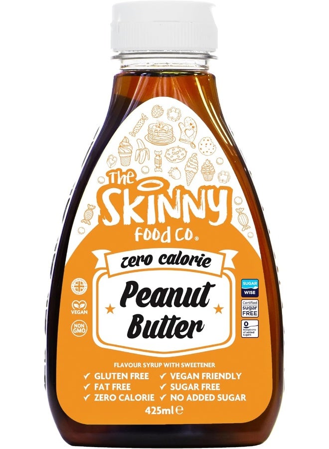 The Skinny Food Co. Peanut Butter Syrup - Zero Calorie - Sugar Free - 0 Fat - Image 1