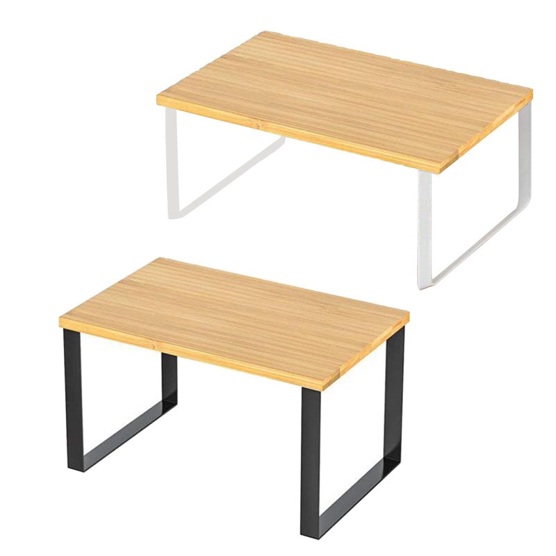 Expandable Black Metal Kitchen Counter Shelf Organizer Storage Solution - Image 5