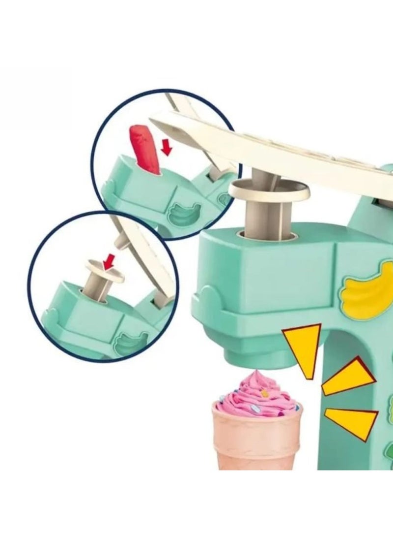 Kids Ice Cream & Dessert Play Dough Set – Creative Modeling Clay Toy with Molding Machine & Tools multi-colors - Image 3