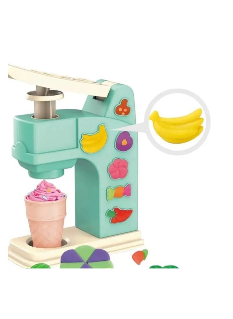 Kids Ice Cream & Dessert Play Dough Set – Creative Modeling Clay Toy with Molding Machine & Tools multi-colors - Image 2